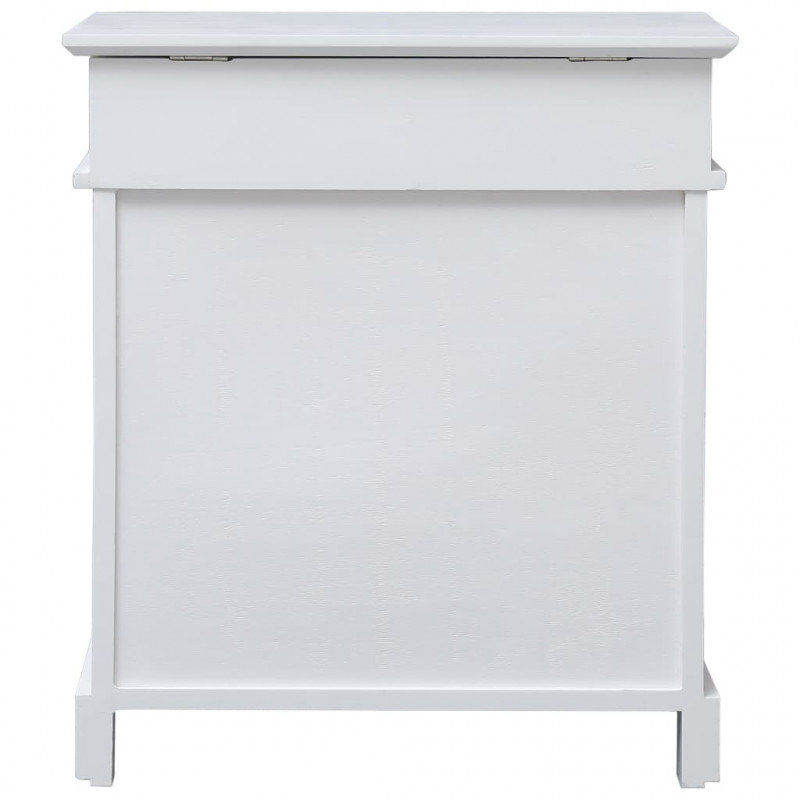 Szafka na buty, biała, 50 x 28 x 58 cm, drewno paulownia