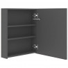 Szafka łazienkowa z lustrem i LED, szara, 50x14x60 cm