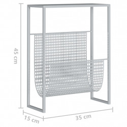 Stojak na gazety, srebrny, 35x15x45 cm, stal