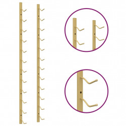 Uchwyt ścienny na 12 butelek wina, 2 szt., złoty, żelazny