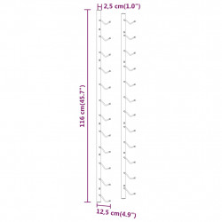 Uchwyt ścienny na 12 butelek wina, 2 szt., złoty, żelazny