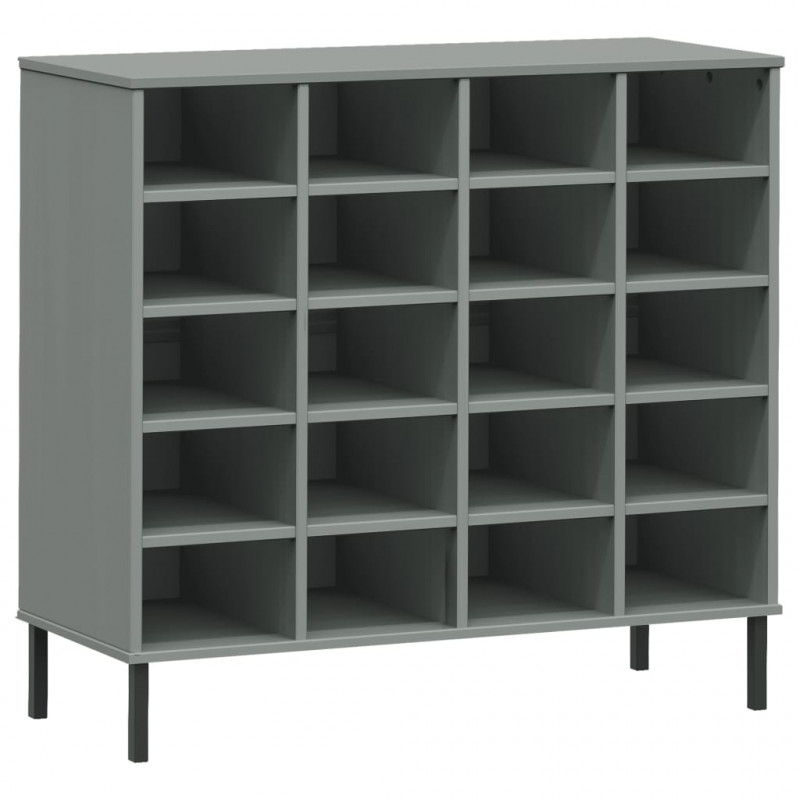 Szafka na buty OSLO, metalowe nóżki, szara, 95x35x86 cm