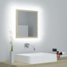 Lustro łazienkowe LED, kolor dąb sonoma, 40x8,5x37 cm, akryl