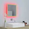 Lustro łazienkowe LED, kolor dąb sonoma, 40x8,5x37 cm, akryl