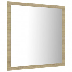 Lustro łazienkowe LED, kolor dąb sonoma, 40x8,5x37 cm, akryl