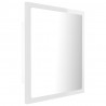 Lustro łazienkowe LED, wysoki połysk, białe, 40x8,5x37cm, akryl