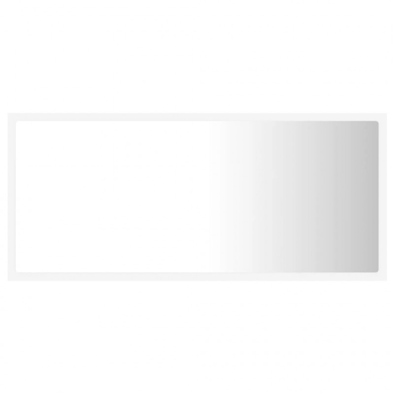 Lustro łazienkowe z LED, białe, 90x8,5x37 cm, akryl