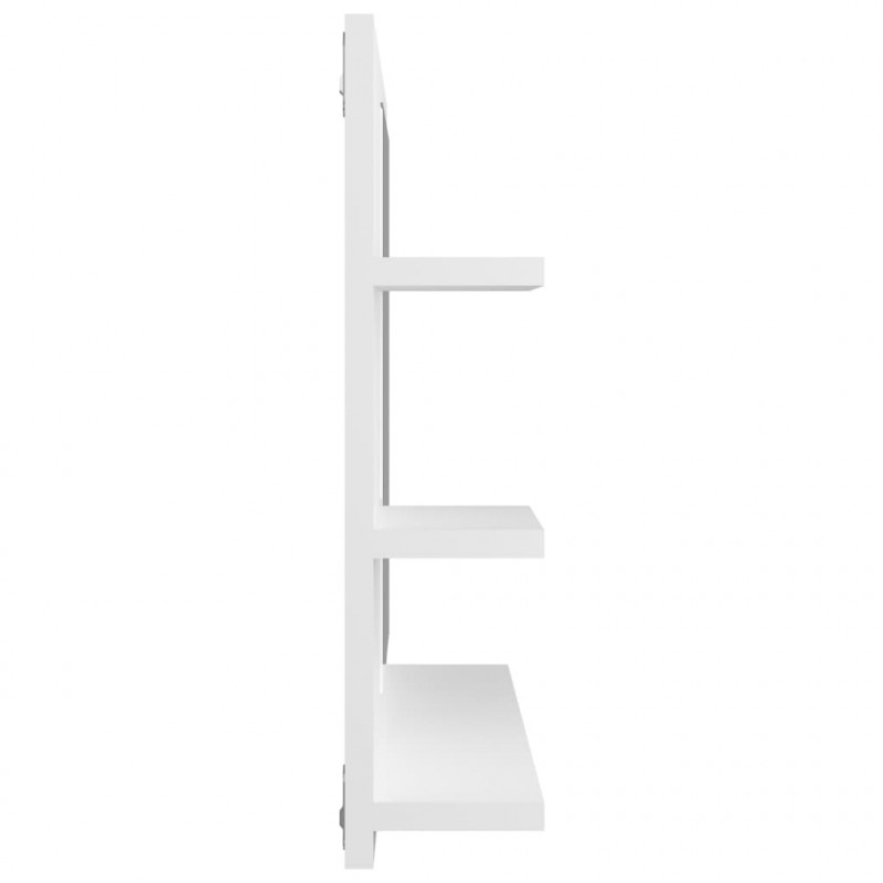 Lustro łazienkowe, białe 60x10,5x45 cm, materiał drewnopochodny
