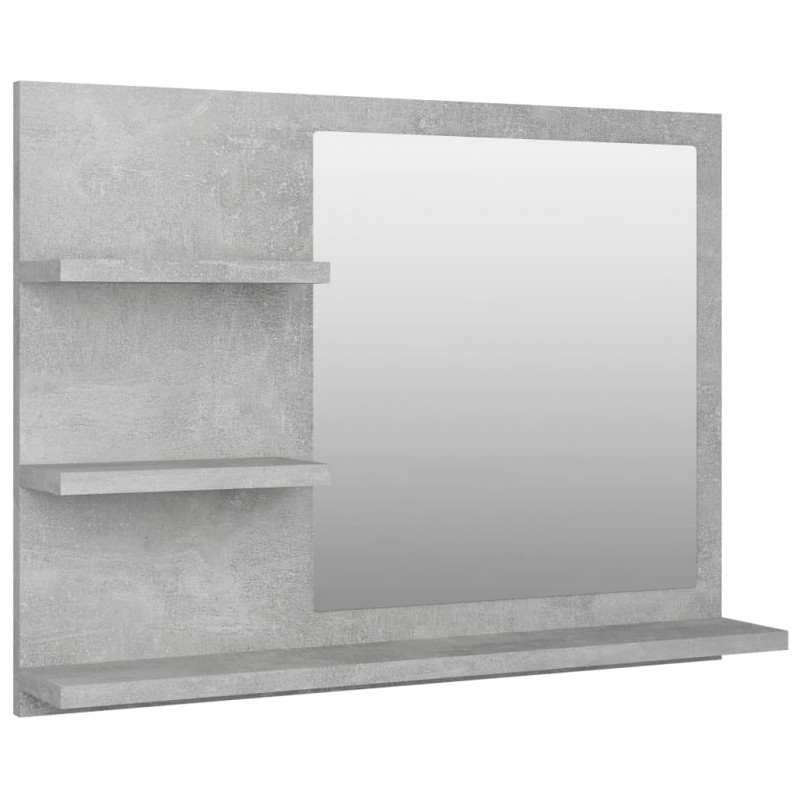 Lustro łazienkowe, szarość betonu 60x10,5x45 cm
