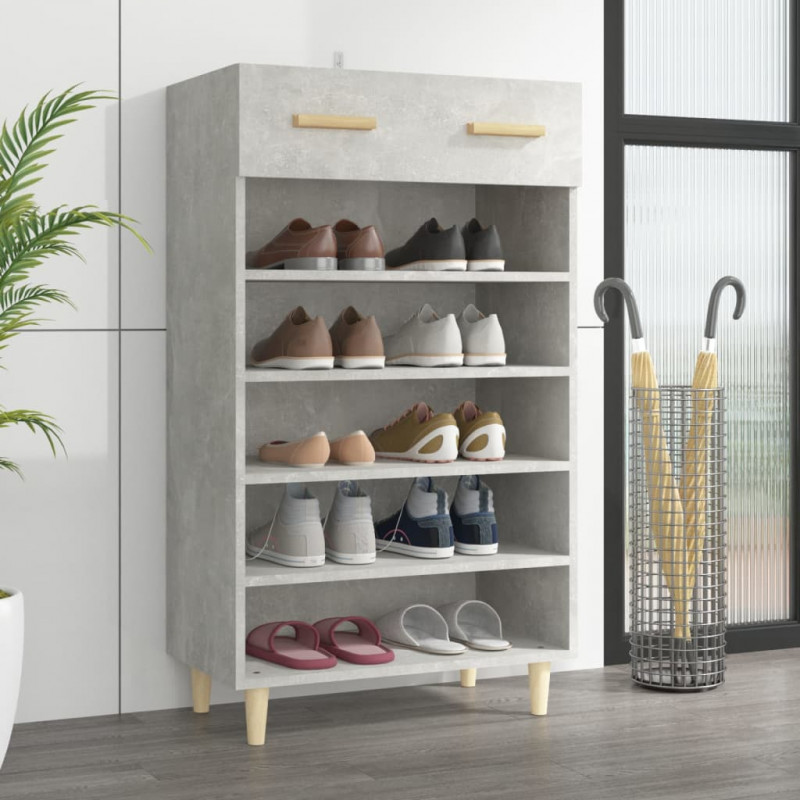 Szafka na buty, szarość betonu, 60x35x105 cm
