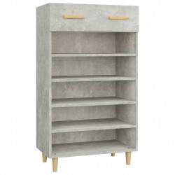 Szafka na buty, szarość betonu, 60x35x105 cm