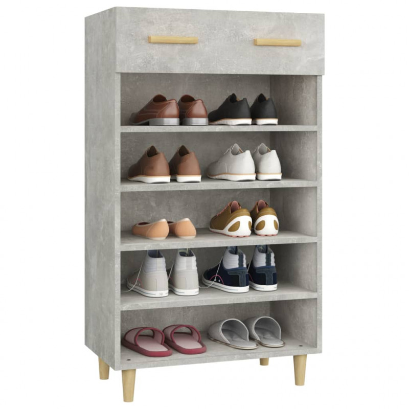 Szafka na buty, szarość betonu, 60x35x105 cm