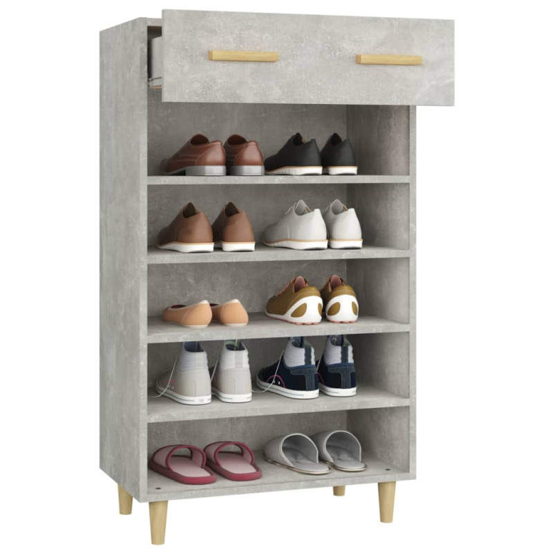 Szafka na buty, szarość betonu, 60x35x105 cm