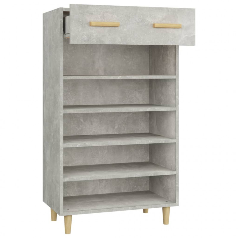 Szafka na buty, szarość betonu, 60x35x105 cm
