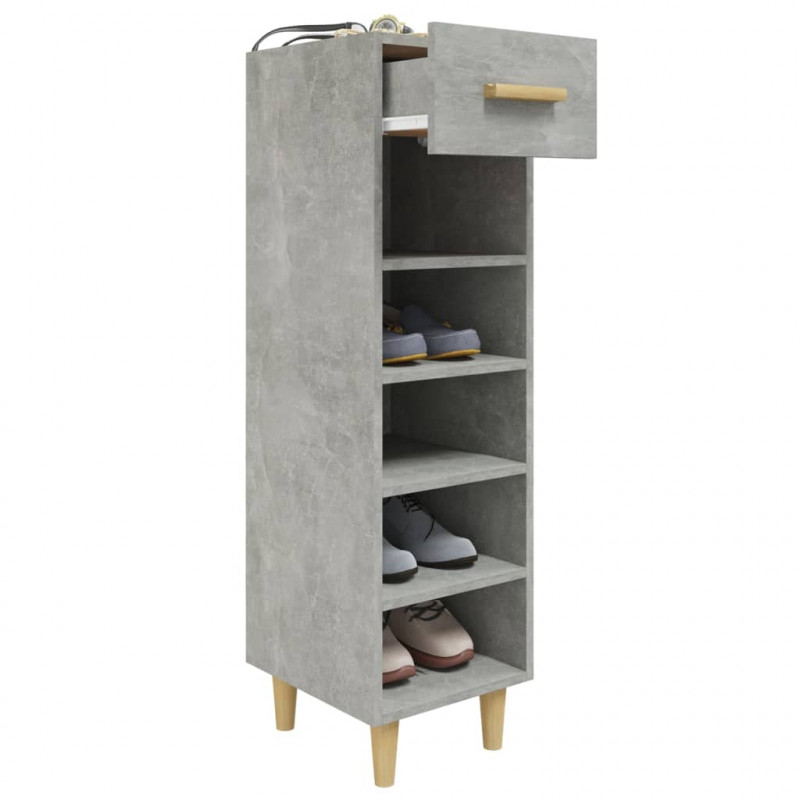 Szafka na buty, szarość betonu, 30x35x105 cm