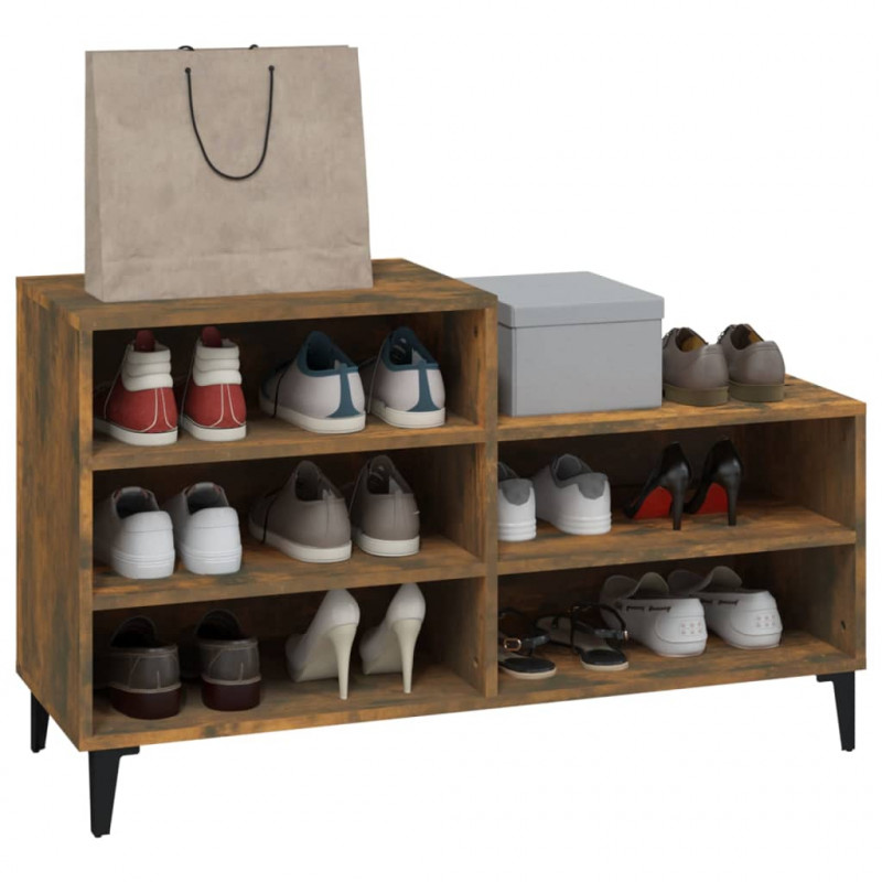 Półka na buty, przydymiony dąb, 102x36x60 cm