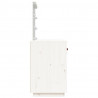 Toaletka z LED, vit, 95x50x133,5 cm, lite drewno sosnowe
