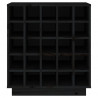 Szafka na wino, czarna, 55,5x34x61 cm, lite drewno sosnowe