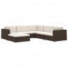 Środkowa sofa z poduszką, 1 szt., polirattan, czarna