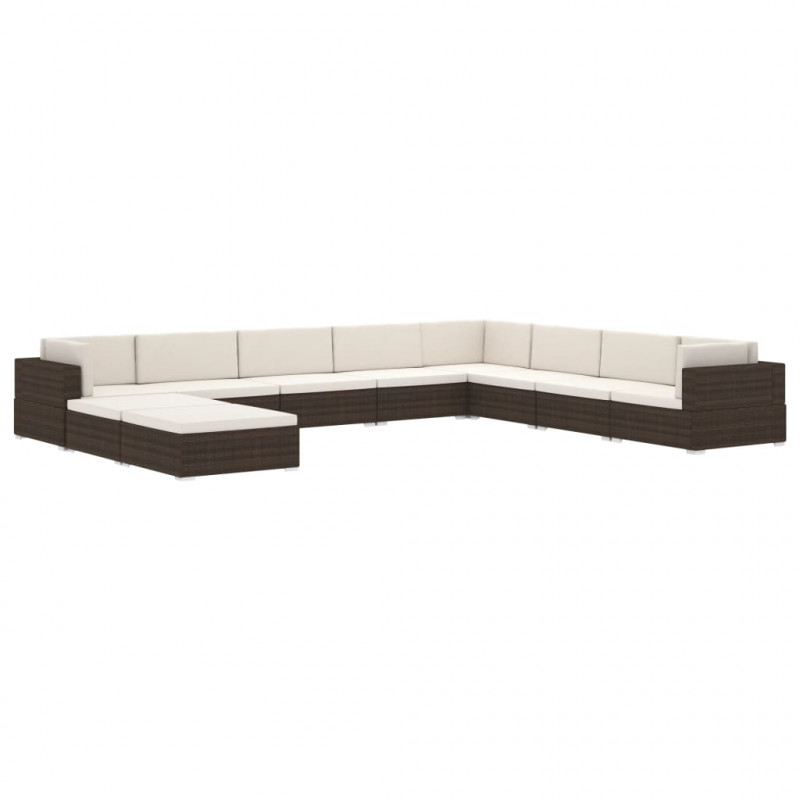 Środkowa sofa z poduszką, 1 szt., polirattan, czarna