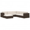 Środkowa sofa z poduszką, 1 szt., polirattan, czarna