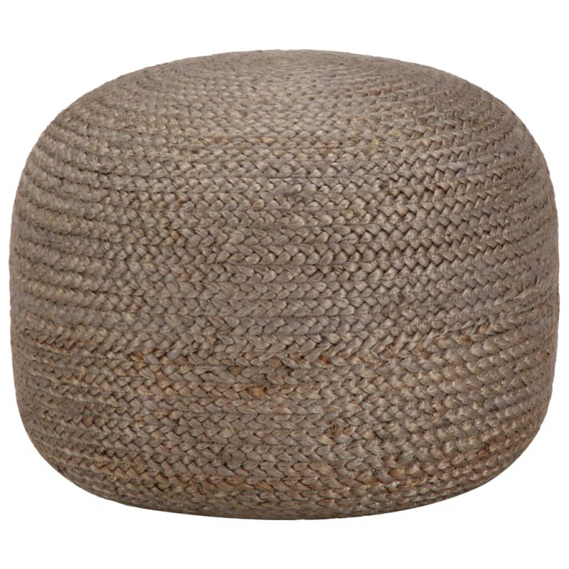 Ręcznie robiony puf, jasnoszary, 45 x 30 cm, juta