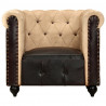 Fotel Chesterfield, brązowy, skóra naturalna