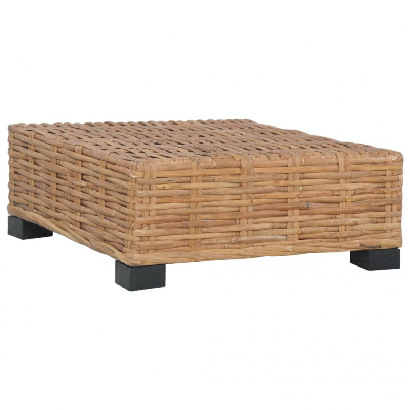 Podnóżek z poduszką, naturalny rattan