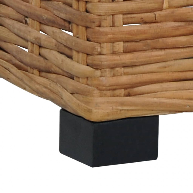 Podnóżek z poduszką, naturalny rattan