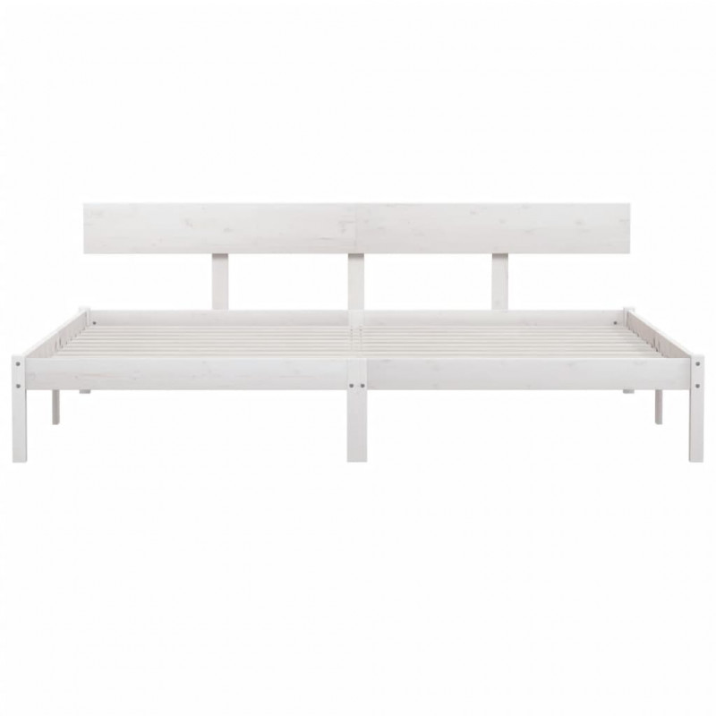 Rama łóżka, biała, lite drewno sosnowe, 180x200 cm