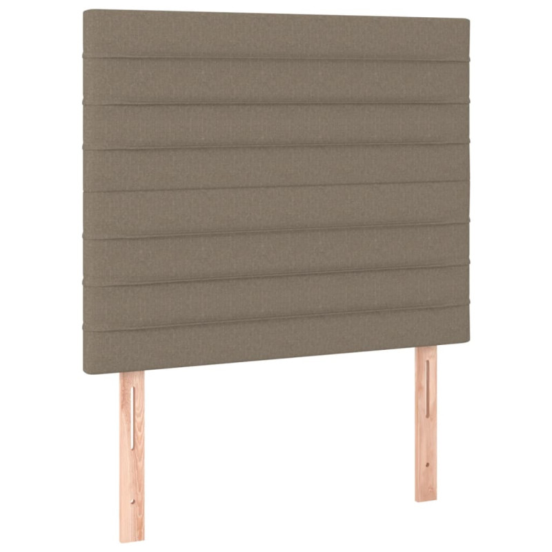 Łóżko kontynentalne z materacem, taupe, 90x200 cm, tkanina