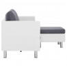3-osobowa sofa z poduszkami, biała, sztuczna skóra