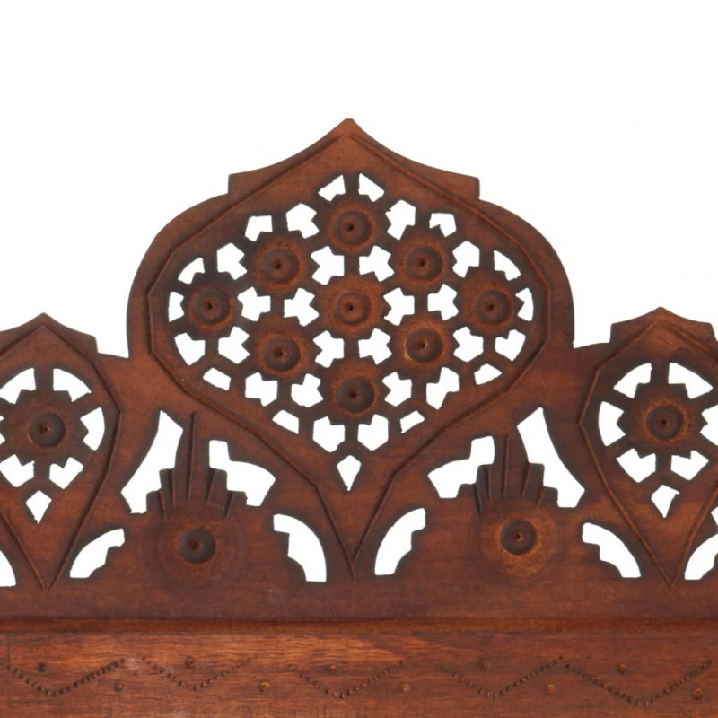 Parawan 5-panelowy, rzeźbiony, brąz, 200x165 cm, drewno mango