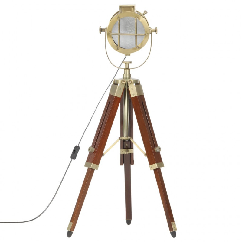 Lampa podłogowa na trójnogu, lite drewno mango, 69 cm