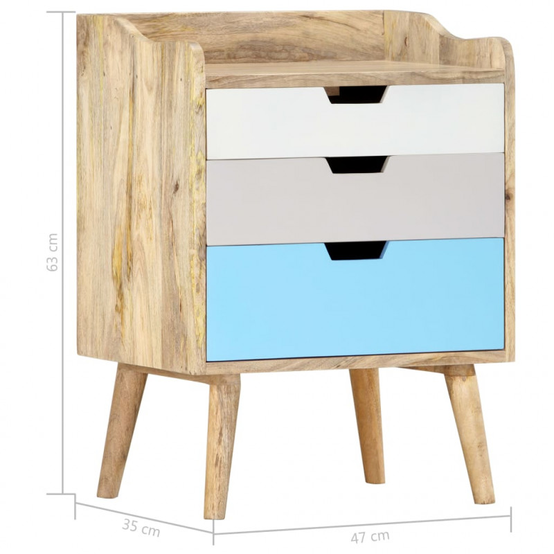 Szafka nocna, 47 x 35 x 63 cm, lite drewno mango