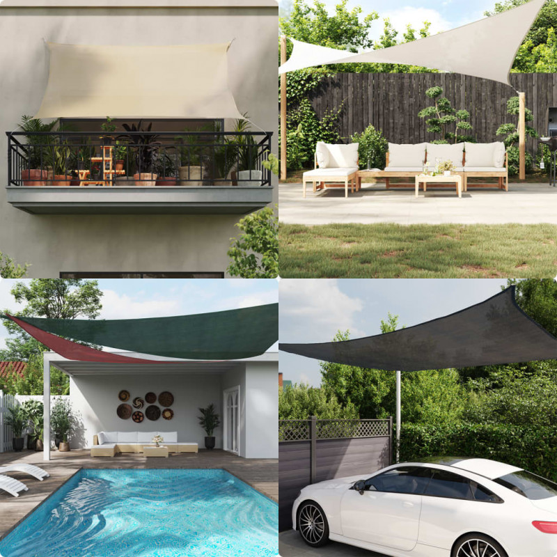 Żagiel przeciwsłoneczny, 160 g/m², kolor taupe, 2x5 m, HDPE