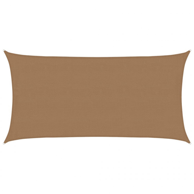 Żagiel przeciwsłoneczny, 160 g/m², kolor taupe, 4x7 m, HDPE