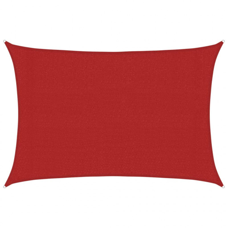 Żagiel przeciwsłoneczny, 160 g/m², czerwony, 3x5 m, HDPE