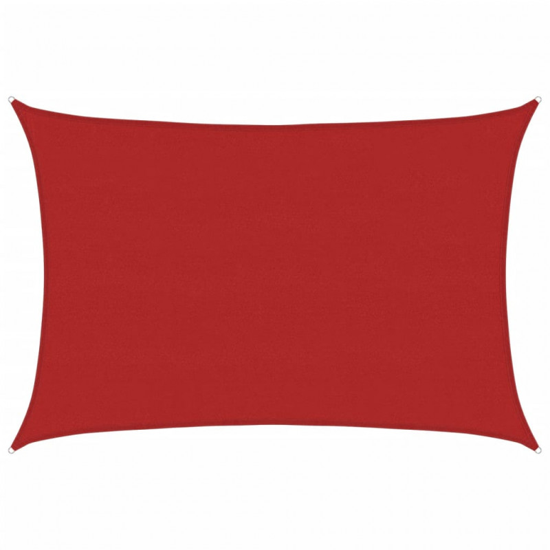 Żagiel przeciwsłoneczny, 160 g/m², czerwony, 5x7 m, HDPE