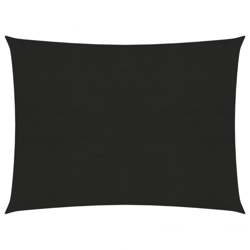 Żagiel przeciwsłoneczny, 160 g/m², czarny, 2x2,5 m, HDPE