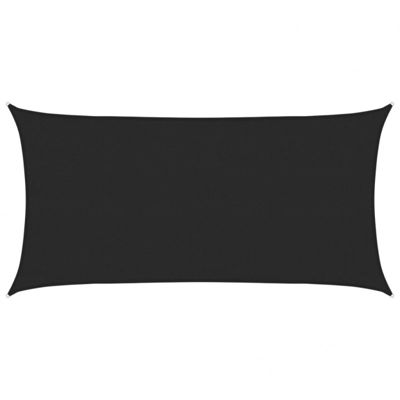 Żagiel przeciwsłoneczny, 160 g/m², czarny, 3x6 m, HDPE