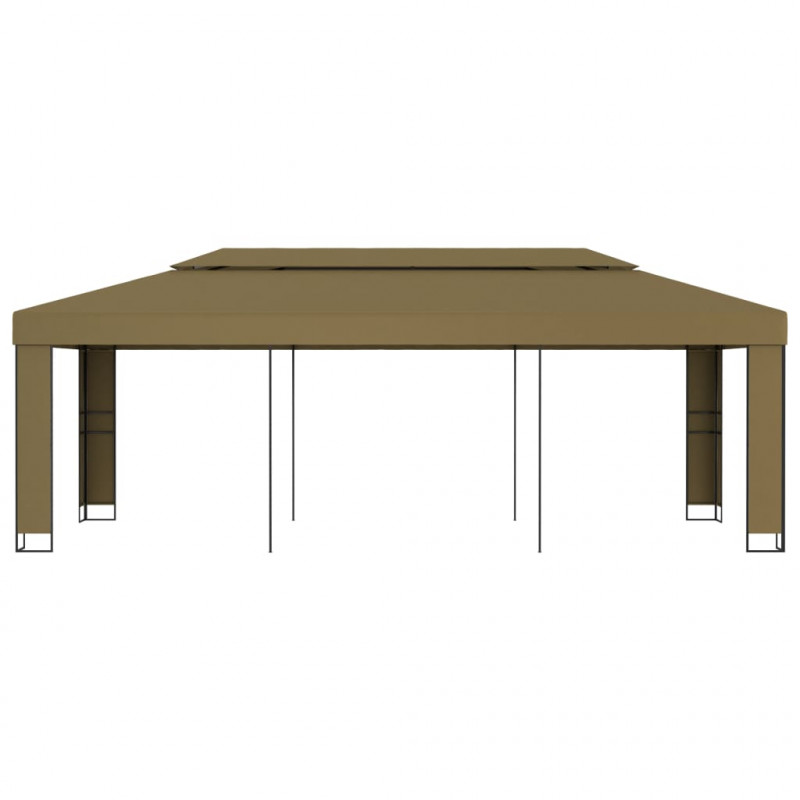 Altana z podwójnym dachem, 3x6 m, taupe, 180 g/m²