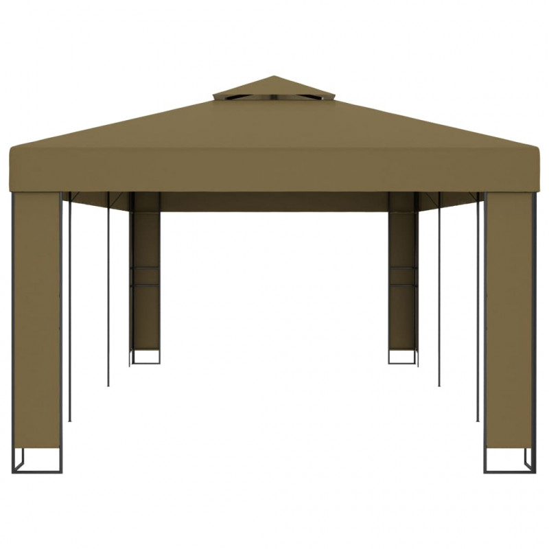 Altana z podwójnym dachem, 3x6 m, taupe, 180 g/m²