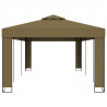 Altana z podwójnym dachem, 3x6 m, taupe, 180 g/m²
