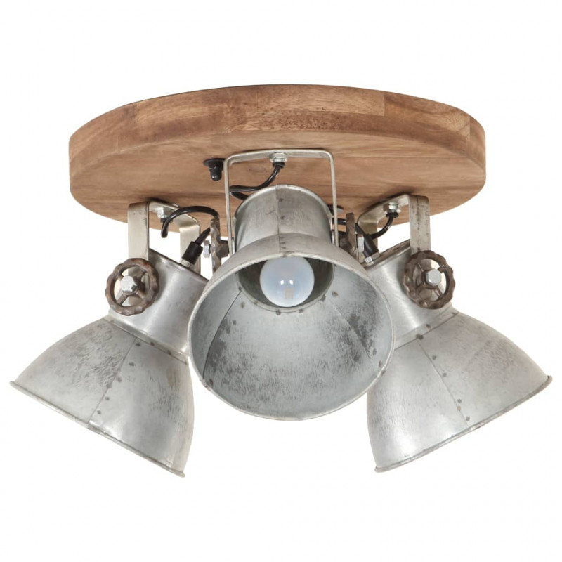 Industrialna lampa wisząca, 25 W, srebrna, 42x27 cm, E27
