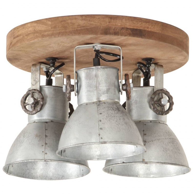 Industrialna lampa wisząca, 25 W, srebrna, 42x27 cm, E27