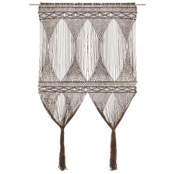 Zasłona z makramy, kolor taupe, 140 x 240 cm, bawełna