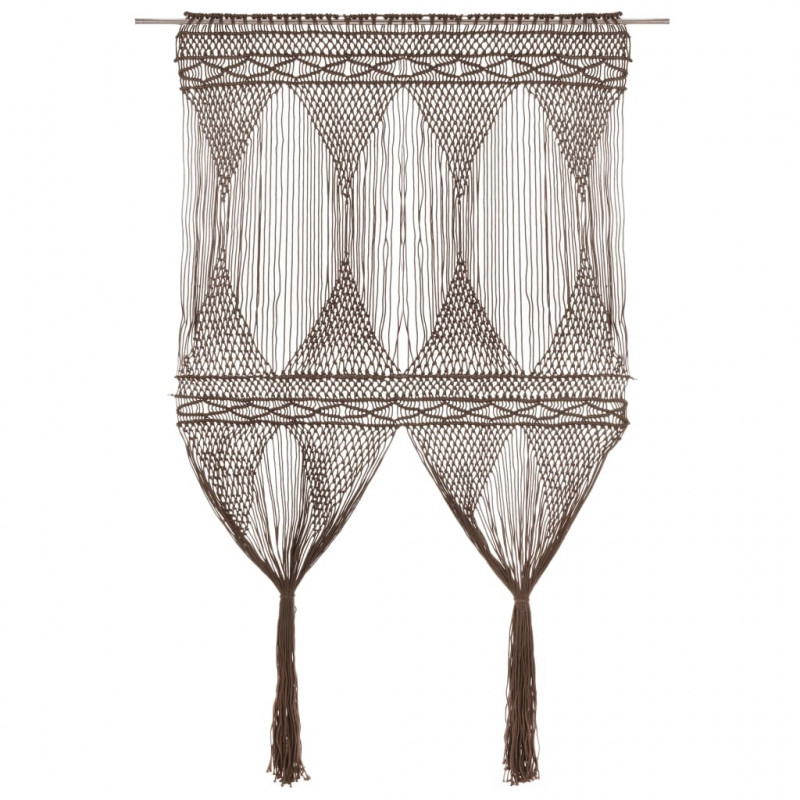 Zasłona z makramy, kolor taupe, 140 x 240 cm, bawełna