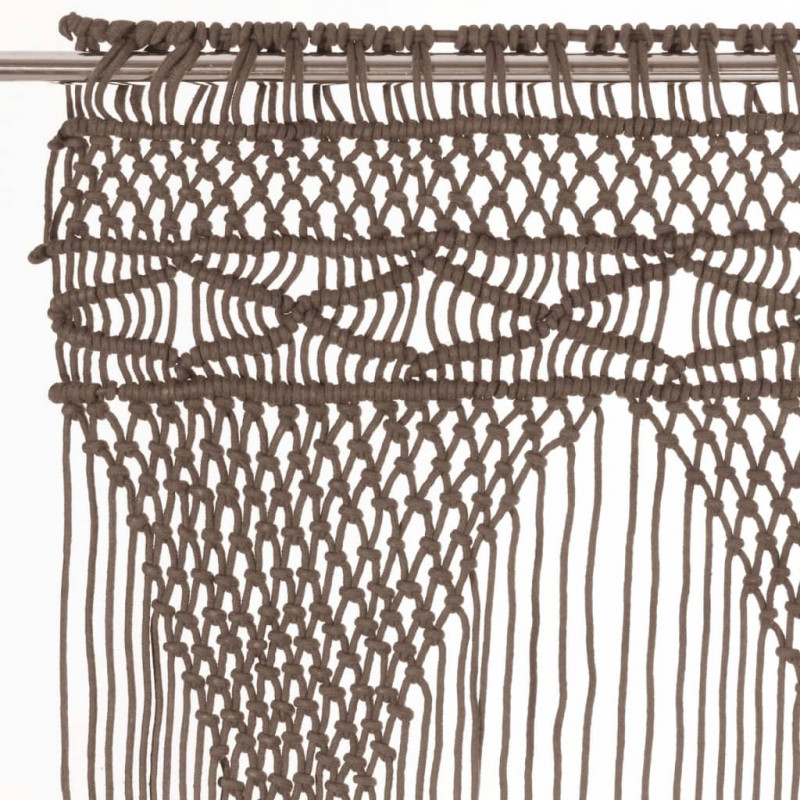 Zasłona z makramy, kolor taupe, 140 x 240 cm, bawełna