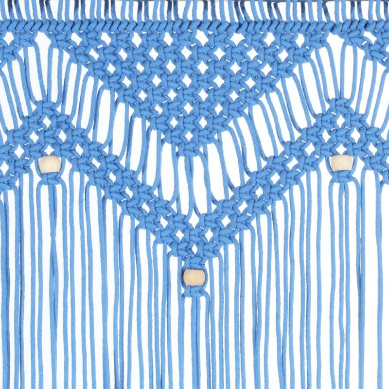 Zasłona z makramy, niebieska, 140 x 240 cm, bawełna